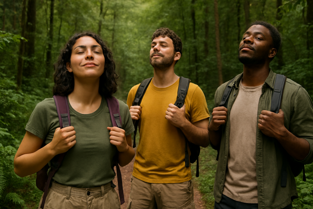 Healthy people exercising outdoors, representing the long-term benefits of lung health and prevention.